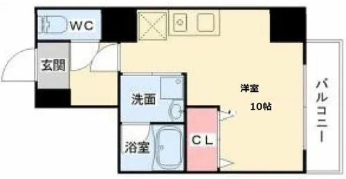 レジデンス釣鐘【8階】の間取り