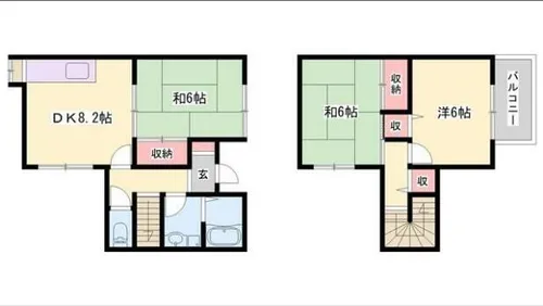 平野組メゾネット【3号室】の間取り