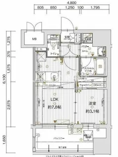 グランフォーレプライム平尾【6階】の間取り