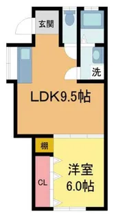 美園町14-6テラスハウス【1階】の間取り