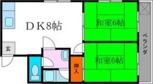 コーポ京洛【206号室】の間取り