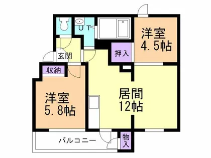 スカイレジデンス【105号室】の間取り