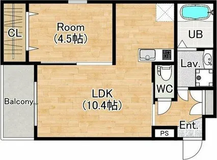ジーメゾン妙興寺ルクシア【202号室】の間取り