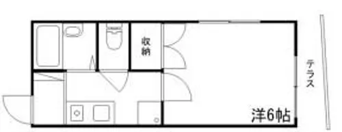 エフメゾン新在家【1-6号室】の間取り