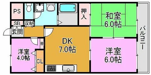 シャトー新喜多【2階】の間取り