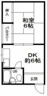 1DKの間取り画像