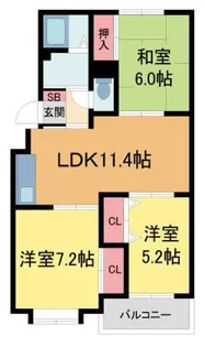 ヴィラ宝塚宝松苑【3階】の間取り