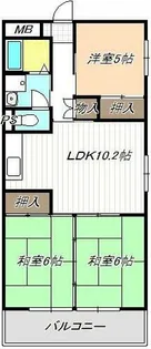 高杉雅ハイツ【5階】の間取り