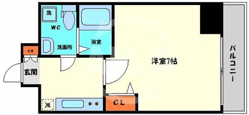 セレニテ上町台【7階】の間取り