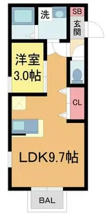 グランファーレ宝塚【3階】の間取り