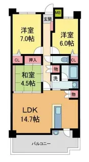 アルファステイツ仁川駅前【303号室】の間取り