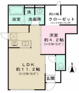 ソリード六本松ウエスト【104号室】の間取り