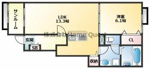 フェリス・ストリームⅡ【103号室】の間取り