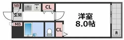 シティガーデン中寺【8階】の間取り