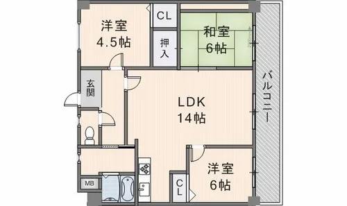 サンヴェール春日【505号室】の間取り