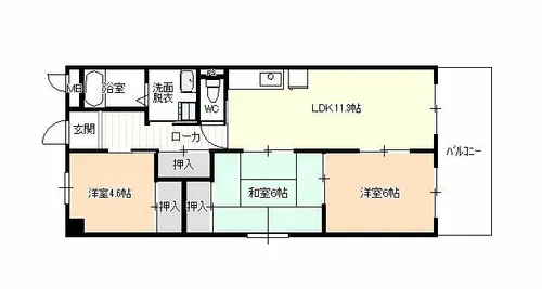 3LDKの間取り画像