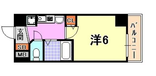 エステムコート神戸ハーバーランド前【4階】の間取り