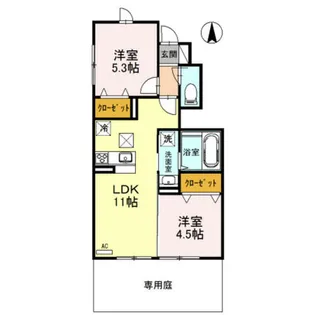 ノヴル ラフィーネ【1階】の間取り