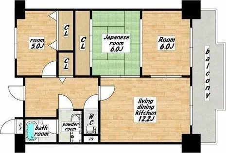 センターヴィレッジ【7階】の間取り