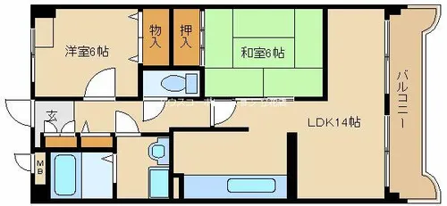 ウィンドフォール武庫之荘【1階】の間取り