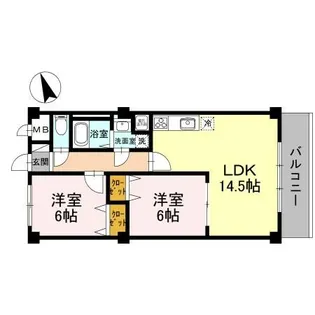 ウィズプレジール若王寺【2階】の間取り