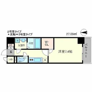 エスリード江坂垂水町【7階】の間取り