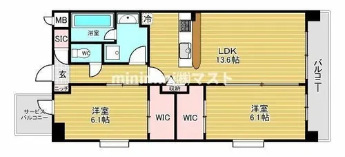 スプランディッド難波Ⅶ(セブン)【205号室】の間取り