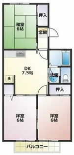 セジュール長谷川 B【2階】の間取り