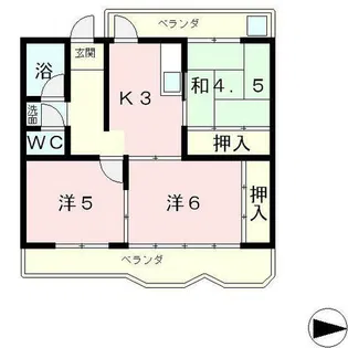 サンライズシティ【3階】の間取り