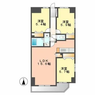 Kz SQUARE【306号室】の間取り