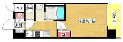 エステムコート難波WEST-SIDEⅦグローブ【103号室】の間取り