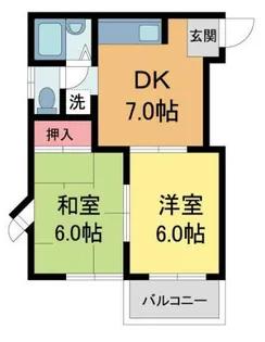売布ガ丘ビューハイツ【2階】の間取り
