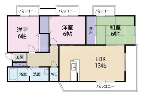 エクセル徳力【1階】の間取り