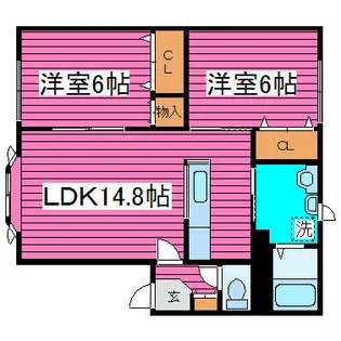 アマランス伏古【201号室】の間取り