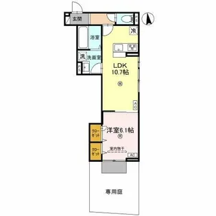 スプランデュール高井田【1階】の間取り