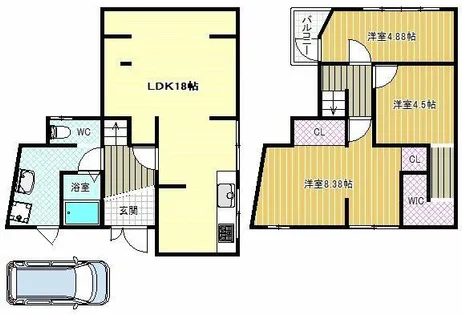大阪府羽曳野市古市2丁目【一戸建】の間取り