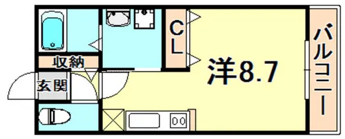 大栄・モンテマーレ北野【8階】の間取り