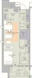 パークアクシス心斎橋【10階】の間取り