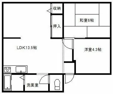 サンビレッジ・ピュアⅠ B棟【105号室】の間取り