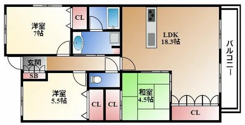 プレサンス錦エボリューション【4階】の間取り