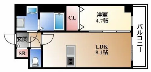プレサンス鶴舞ファースト【4階】の間取り