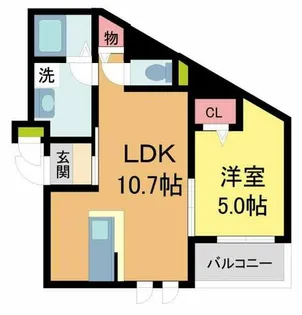 ザ・アパートメント今津【201号室】の間取り