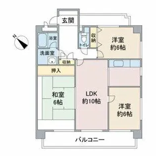 ランドマーク・一社【4階】の間取り