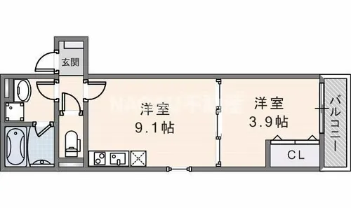 D porta habitation【103号室】の間取り