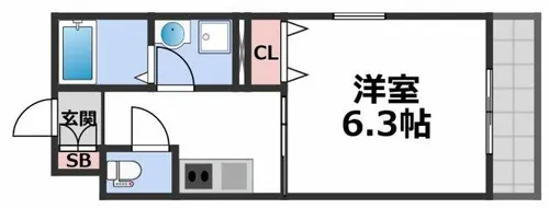 PROSPER COURT 緑橋【3階】の間取り