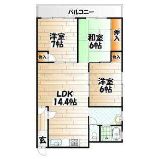 グランドハイツ片野【301号室】の間取り