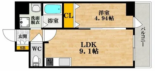 ふぁみ~ゆ住吉大社【1202号室】の間取り
