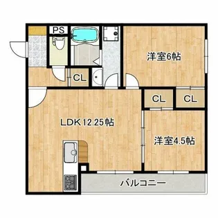 EXハイツ山坂【2階】の間取り