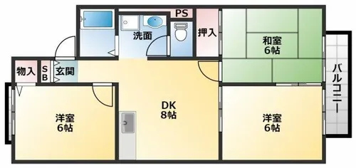 コマーノ松ヶ丘A棟【2階】の間取り