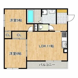 EXハイツ山坂【1階】の間取り